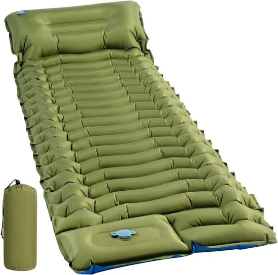 Isomatte Zelfopblazend - Luchtbed Kamperen - Comfortabel Slapen - Ingebouwde Voetpomp - 10-12 cm Dik - Niet Gespecificeerd
