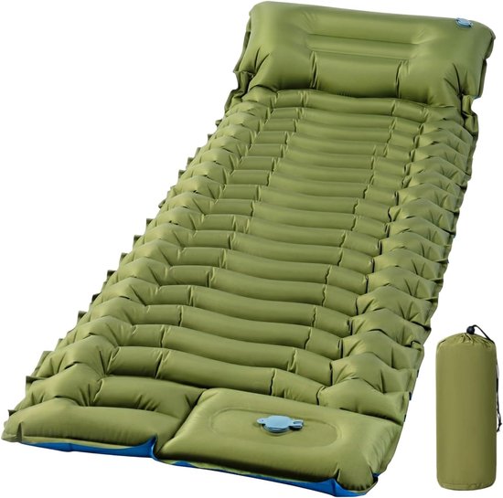 Isomatte zelfopblazend ultralicht - compacte luchtmatras - met kussen - voor comfortabel kamperen - ShopVlot