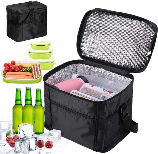 Isothermische Camping- en Picknicktas voor Koeling, Ideaal voor Strand en Lunch, Zwart van Merkloos