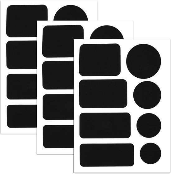 Jacket Reparatiestickers - Kleding Plakkers - Outdoor Reparatie - Zelfklevend Nylon - 24 Stuks - Zwart van Merkloos