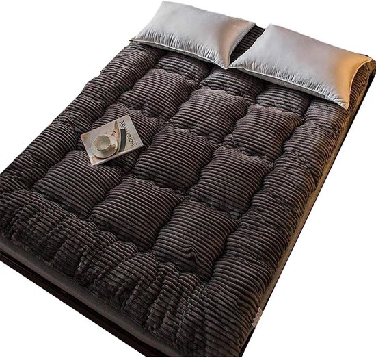 Japanse futon matras - Gastenbed topper - Comfortabel slapen - Opvouwbaar en oprolbaar - 120 x 220 cm - Grijs