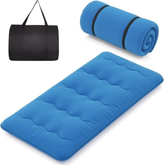 Japanse futon matras met wasbare overtrek en draagtas - 90x200 cm