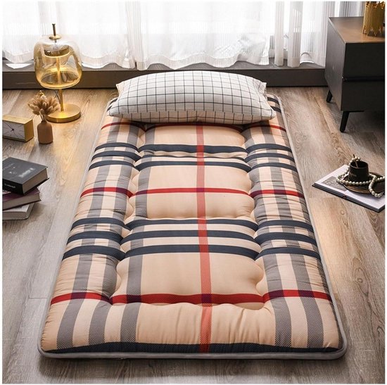 Japanse Futon Matras - Oprolbare Matras Gastenbed - Comfortabel Slapen - Antislip en Ademend - 90 x 200 cm - Grijs