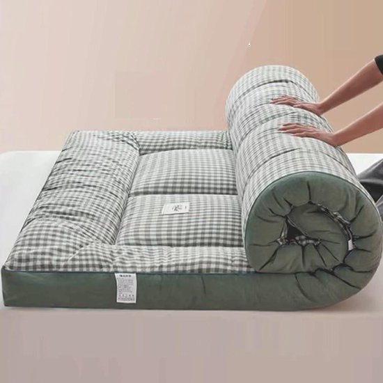 Japanse Futon Matras - Oprolbare Slaapmat - Comfortabel Slapen - Extra Dik Ontwerp - 150 cm x 200 cm