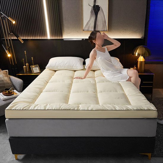 Japanse Futon Matras - Oprolbare Slaapmat - Comfortabel Slapen - Huidvriendelijk Katoen - 90 x 200 cm - Wit