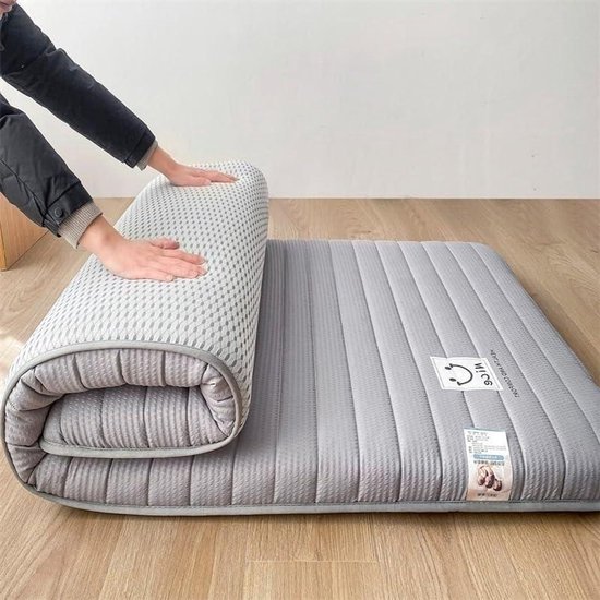 Japanse Futon Matras - Opvouwbaar Kampeermatras Vloerbed - Comfortabel Slapen - Ademend en Stevig - 80x190 cm - Grijs