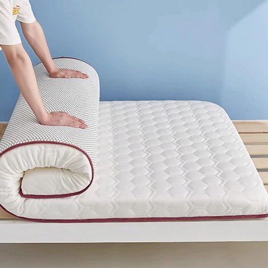 Japanse Futon Matras - Opvouwbaar Latex Bed - Comfortabel Slapen - Vochtbestendig Ademend - 120x200 cm - Ster Wit