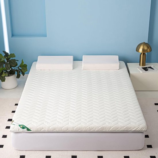 Japanse Futon Matras - Opvouwbaar Slaapmat - Ruimtebesparend Slapen - Ademende Mesh Basis - 85x195cm - Wit