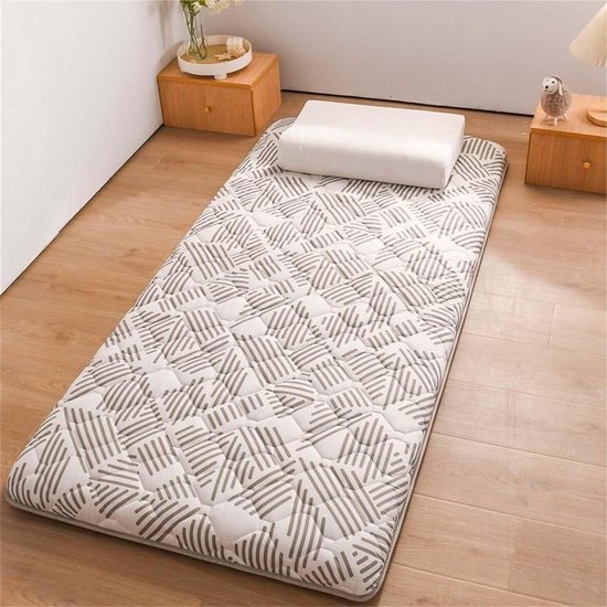 Japanse futon matras - Opvouwbare slaapmat - Ruimtebesparend slapen - Ademend katoen - 90 x 190 cm - B