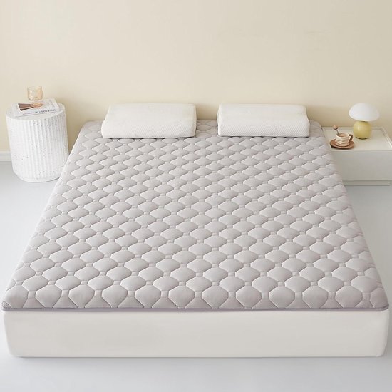 Japanse futon matras - Slaapmat oprolbaar - Comfortabel slapen - Ondersteunende traagschuimlaag - 120 x 200 cm - Grijs