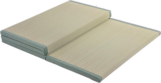 Japanse Futon Matras - Tatami Matras - Meditatie Yoga - Natuurlijk Biezengras - 90x200cm - Lichtgroen