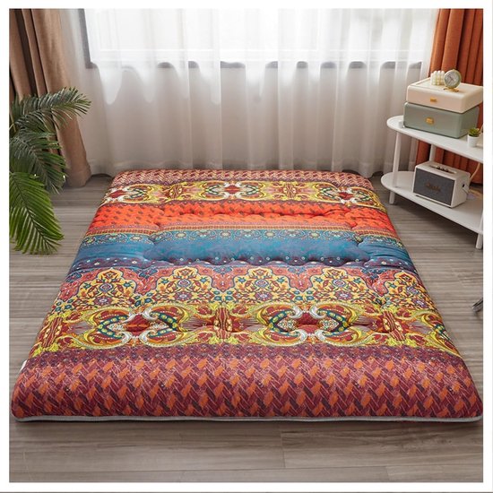 Japanse Futon Matras - Tatami Vloermatras - Comfortabel Slapen - Hoge Dichtheid Vulling - 100x200cm - Blauw