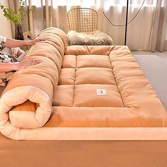 Japanse Futon Matras - Vloer Mat - Comfortabel Slapen - Ergonomisch Ontwerp - 200x220cm - Wit