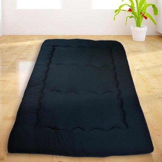 Japanse Futon Matras - Vloer Matras Gastenbed - Comfortabel Slapen - Traagschuim Laag - 100x200 cm - Zwart