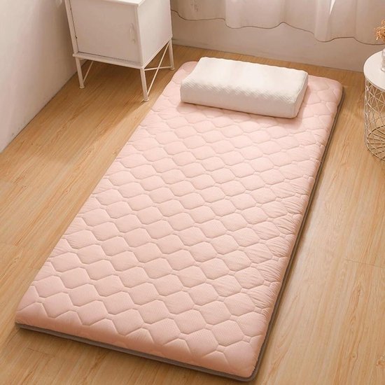 Japanse Futon Matras - Vloermat Kampeer - Gastvrij Ontvangen - Opvouwbaar en Draagbaar - 90x200cm - Grijs