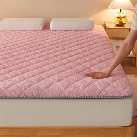 Japanse Futon Matras - Vloermat Oprolbaar - Comfortabel Slapen - Antislip Oprolbaar - 90 x 190 cm - Roze