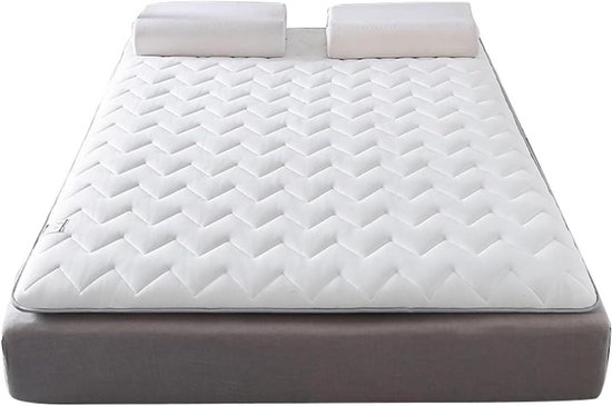 Japanse Futon Matras - Vloermat Oprolbaar - Comfortabel Slapen - Traagschuim Ondersteuning - 180x200cm - Wit
