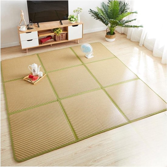 Japanse futon matras - Vloermat rotan - Zomerse koelte - Ademend en antislip - 120 x 240 cm - Natuurlijk