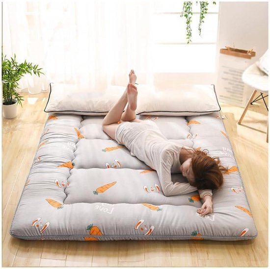 Japanse Futon Matras - Vloermat Slaapmat - Comfortabel Slapen - Hoogwaardige Polyester Vulling - 47x79 inch - Niet gespecificeerd