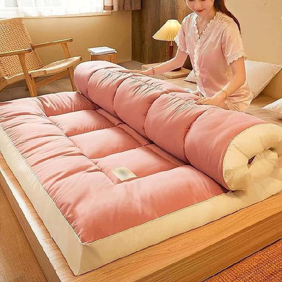 Japanse futon matras - Vloermatras comfort - Comfortabel slapen - Ademend antislip ontwerp - 90 x 200 cm - Grijs
