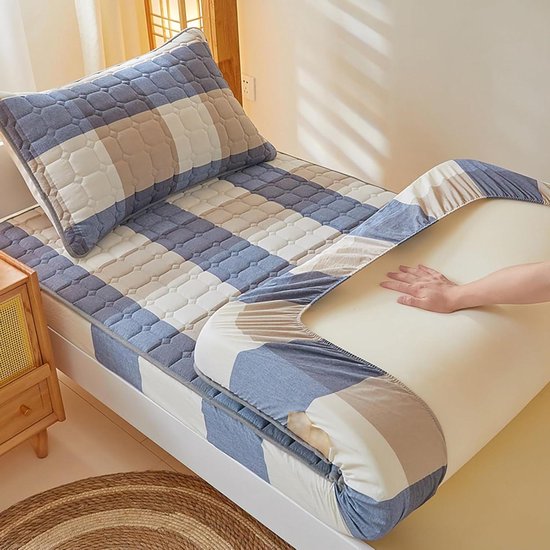 Japanse Futon Matras - Vloermatras Dik - Flexibel Slapen - Opvouwbaar Ontwerp - 120 x 200 cm - Donkerblauw