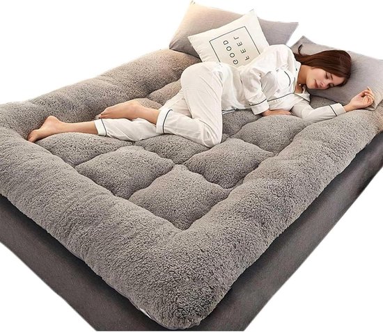 Japanse Futon Matras - Vloermatras Kamperen - Comfortabel Slapen - Extra Dik Ontwerp - Volledige Maat - Grijs