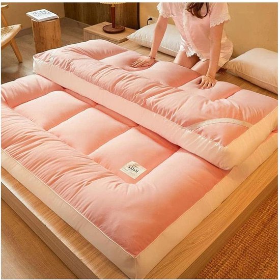 Japanse Futon Matras - Vloermatras Opklapbed - Comfortabel Slapen - Huidvriendelijk Katoen - 120x200cm - Karmijn