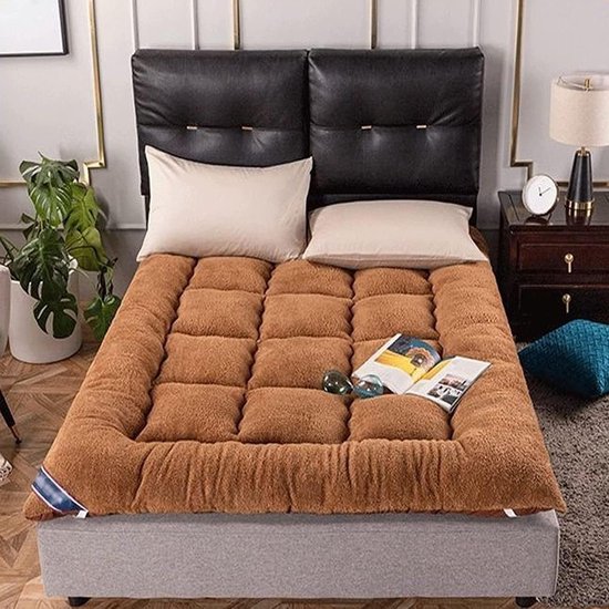 Japanse futon matras - Vloermatras oprolbaar - Comfortabel slapen - Ergonomisch ontwerp - 200 x 220 cm - Bruin