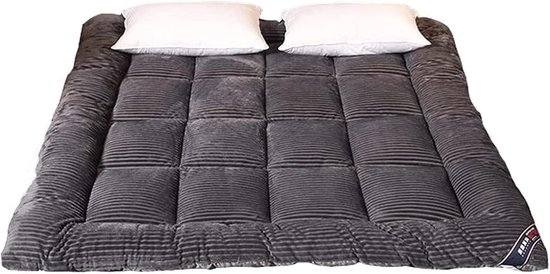 Japanse Futon Matras - Vloermatras Oprolbaar - Veelzijdig Gebruik - Machinewasbaar Comfort - 60 x 100 cm - Grijs
