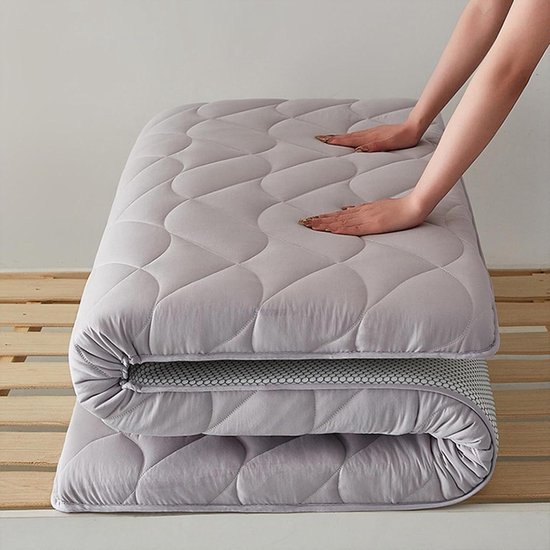 Japanse Futon Matras - Vloermatras Opvouwbaar - Comfortabel Slapen - Ademende Katoenlatex Vulling - Eenpersoons/Dubbel - A