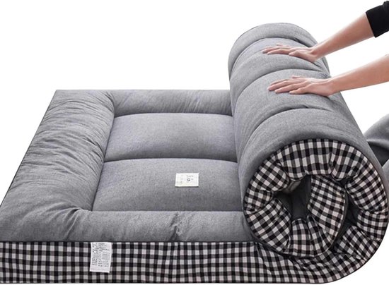 Japanse Futon Matras - Vloermatras Opvouwbaar - Comfortabel Slapen - Ergonomisch Ontwerp - 120x190cm - Grijs