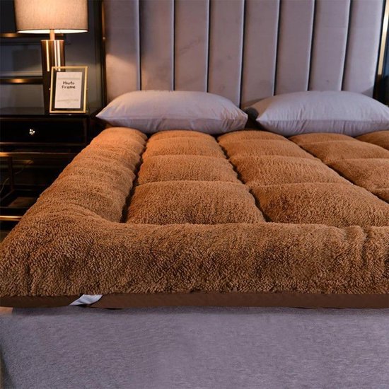 Japanse Futon Matras - Vloermatras Opvouwbaar - Comfortabel Slapen - Extra Dik Ontwerp - 90 x 200 cm - Bruin