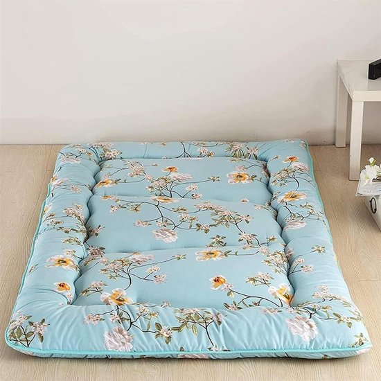 Japanse Futon Matras - Vloermatras Opvouwbaar - Comfortabel Slapen - Gelijkmatige Vulling - 100x200cm - Flower2