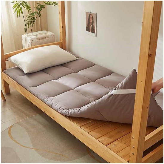 Japanse Futon Matras - Vloermatras Opvouwbaar - Comfortabel Slapen - Huidvriendelijke Stof - 200x220cm - Grijs