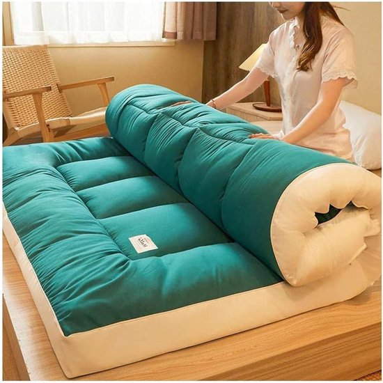 Japanse Futon Matras - Vloermatras Opvouwbaar - Extra Bed Creëren - Huidvriendelijk Katoen - 150x200cm - Paars