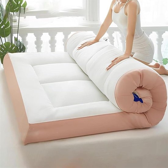 Japanse Futon Matras - Vloermatras Slaapkussen - Flexibel Slapen - Gewatteerd Ergonomisch Ontwerp - 150 x 200 cm - Wit