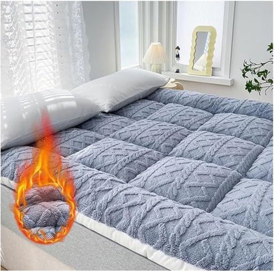 Japanse futon matras - Vloermatras slaapkussen - Ruimtebesparend slapen - Opvouwbaar en draagbaar - Volledige maat - Grijs