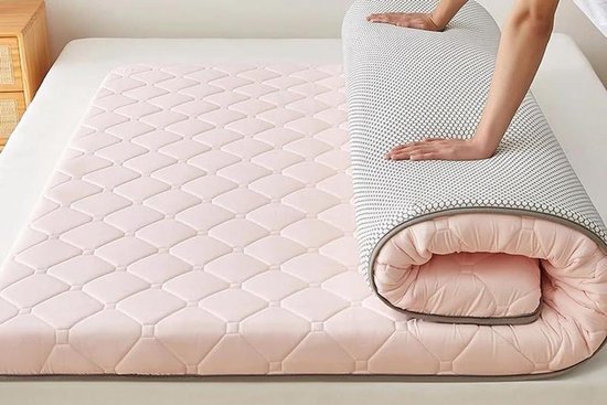 Japanse Futon Matras - Vloermatras Slaapmat - Comfortabel Slapen - Ergonomisch Ontwerp - 120x200cm - Roze