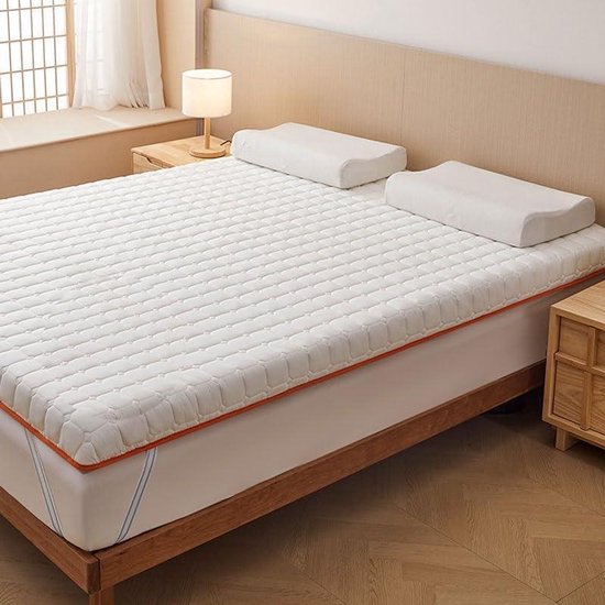 Japanse Futon Matras - Vloermatras Tatami - Comfortabel Slapen - 100% Katoen Vulling - 90 x 200 cm - Blauw