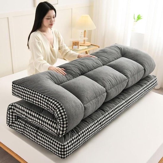 Japanse Futon Matras - Vloermatras Tatami - Comfortabel Slapen - Huidvriendelijke Stof - 90x200cm - Wit