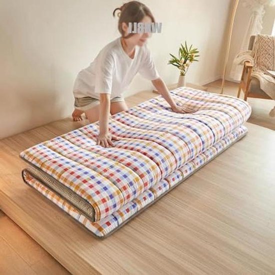 Japanse Futon Matras - Vouwmatras Opvouwbaar - Ruimtebesparend Slapen - Drielaagse Constructie - 5 cm dik - Grijs