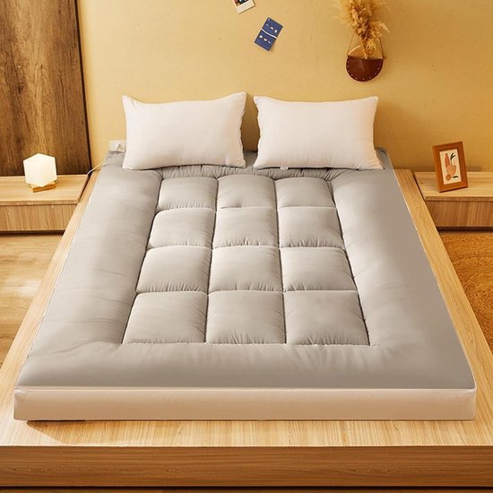 Japanse futonmatras - Gastenbed matras - Comfortabel slapen - Draagbaar en opvouwbaar - 8 cm dik - Grijs