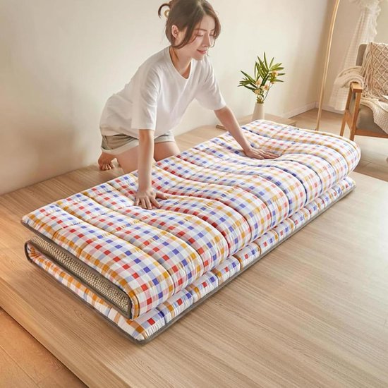 Japanse Futonmatras - Gastenbed Matras - Comfortabel Slapen - Opvouwbaar Ademend - 90 x 190 cm - Grijs