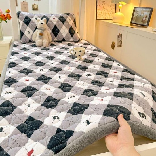 Japanse Futonmatras - Oprolbaar Matras - Reizen en Kamperen - Lichtgewicht en Draagbaar - 90 x 200 cm - Grijs