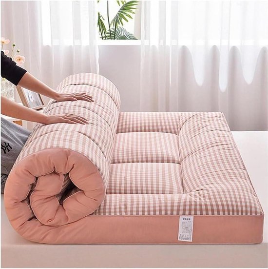 Japanse Futonmatras - Oprolbare Veerpad - Ruimtebesparend Slapen - Traditioneel Gewatteerd Ontwerp - 200 x 220 cm - Grijs