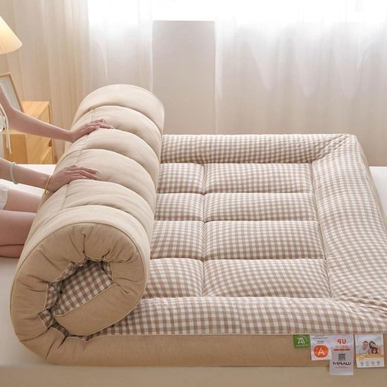 Japanse futonmatras - Opvouwbaar slaapmat - Comfortabel slapen - Dikke zachte stof - 90x200 cm - Grijs
