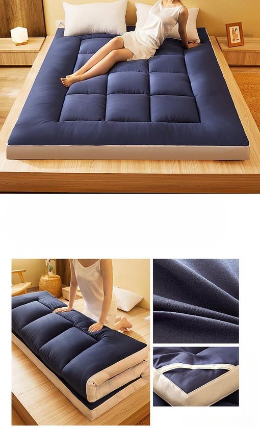 Japanse futonmatras - Opvouwbare mat - Comfortabel slapen - Ademend en draagbaar - 120 x 199 cm - F