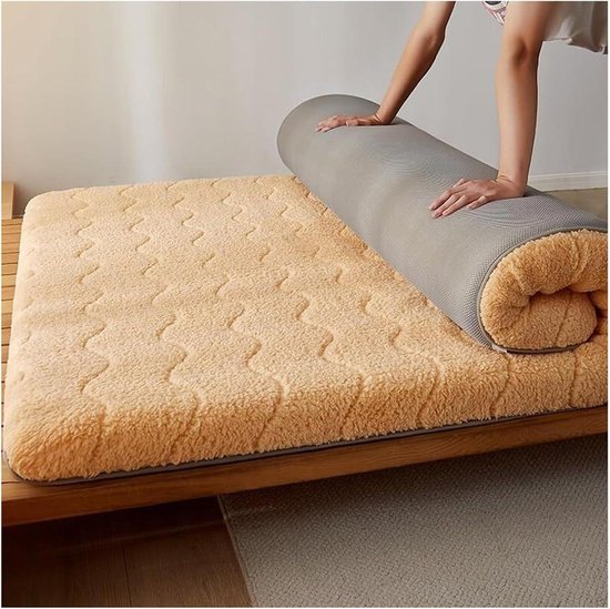 Japanse futonmatras - Opvouwbare mat - Comfortabel slapen - Katoen en sojavezel - 120 x 200 cm - B