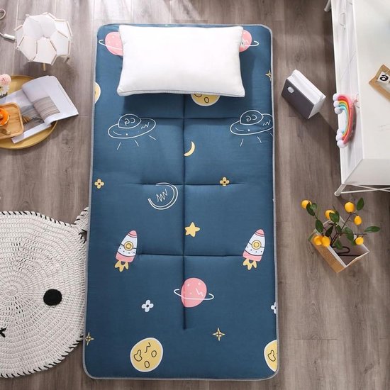 Japanse futonmatras - Opvouwbare mat - Vloer slapen - Polyester vulling - 70x180 cm - Groen van Merkloos