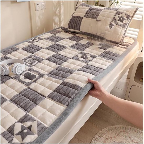 Japanse futonmatras - Opvouwbare slaapmat - Logeerbed creëren - Extra dik gewatteerd - 90 x 200 cm - Grijs